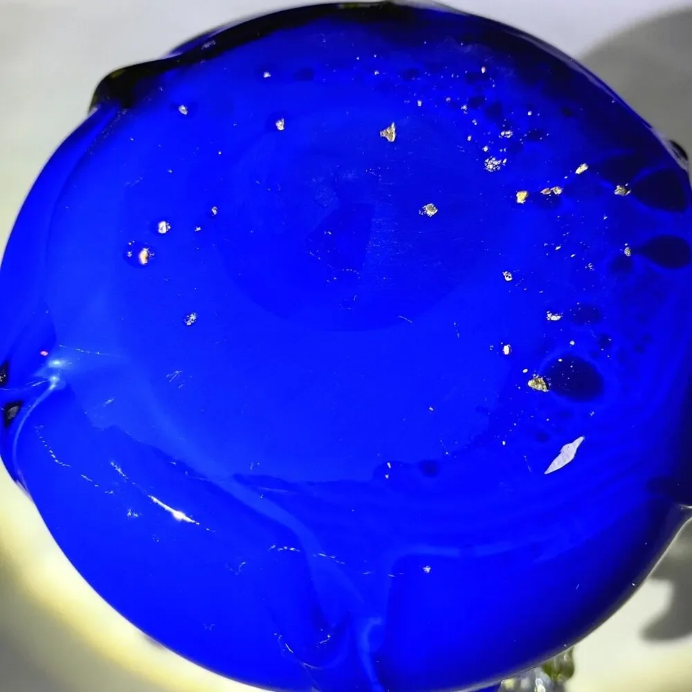 Murano-style art glass vase Blue And Yellow Floral